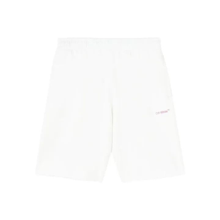 Off-White Off-White White Logo Elastic Waist Shorts 0079 Size US 27 - 1 Thumbnail