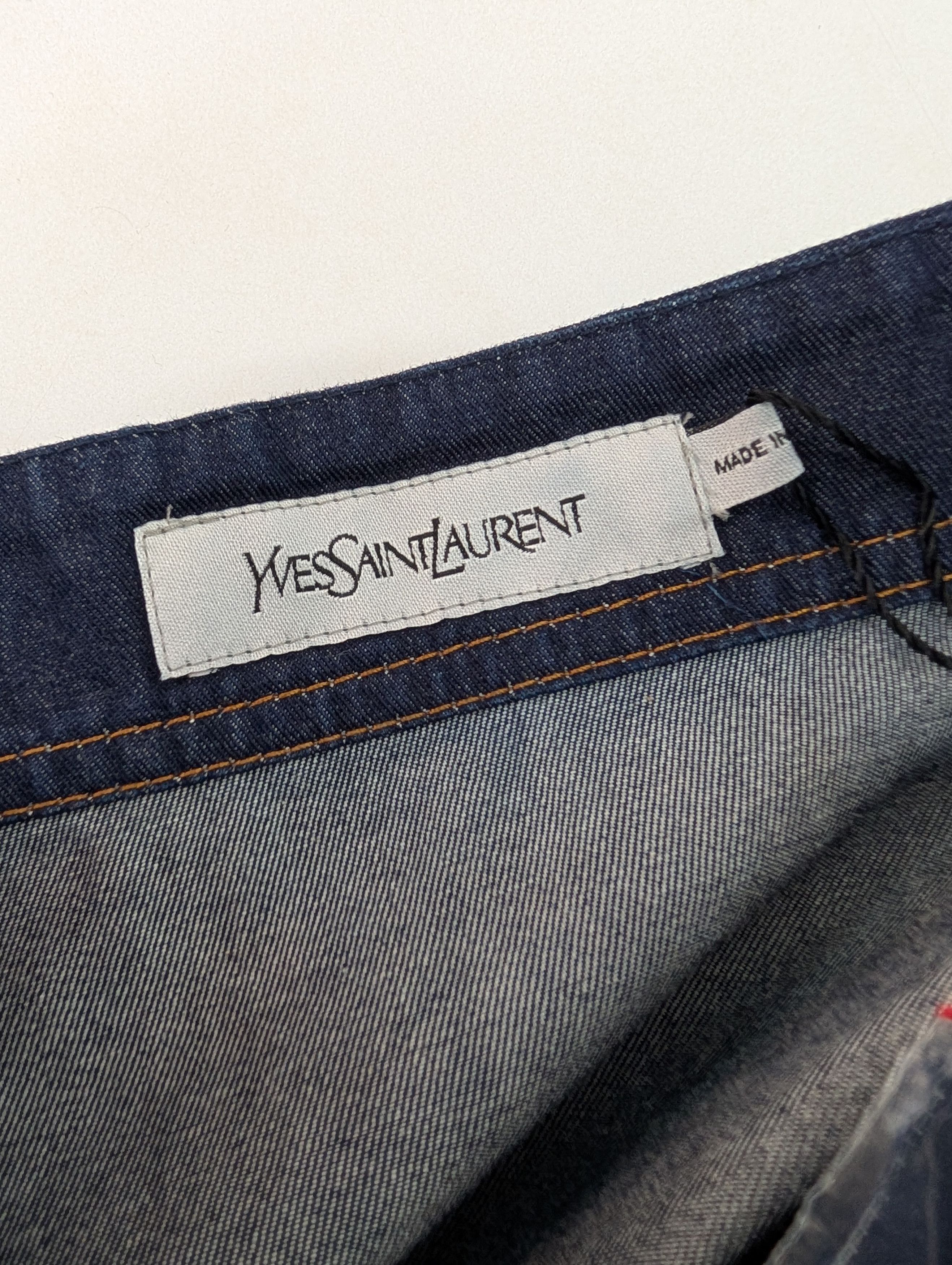 Yves Saint Laurent Yves Saint Laurent Blue Denim Vest With YSL Logo Tab Size XS / US 0-2 / IT 36-38 - 3 Thumbnail