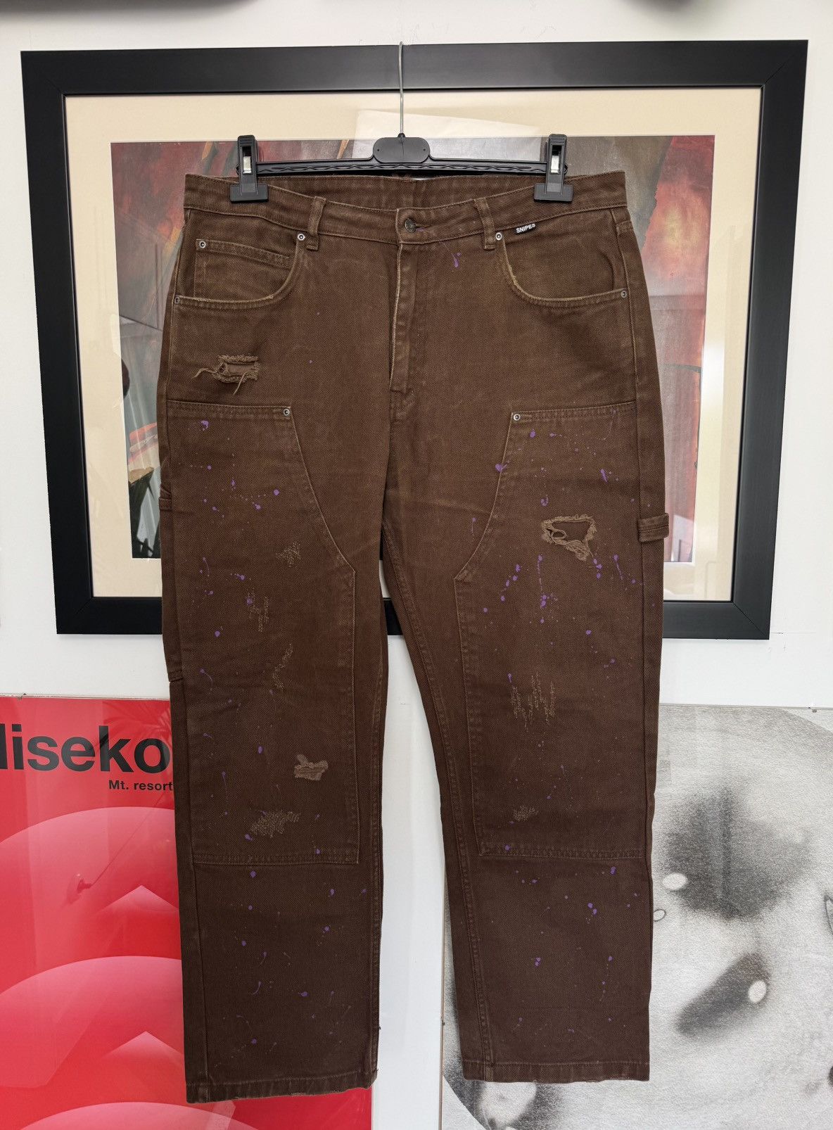 Snipes Double Knee Work Pant Loose Fit Brown Splatter Snipes Size US 36 / EU 52 - 1 Thumbnail