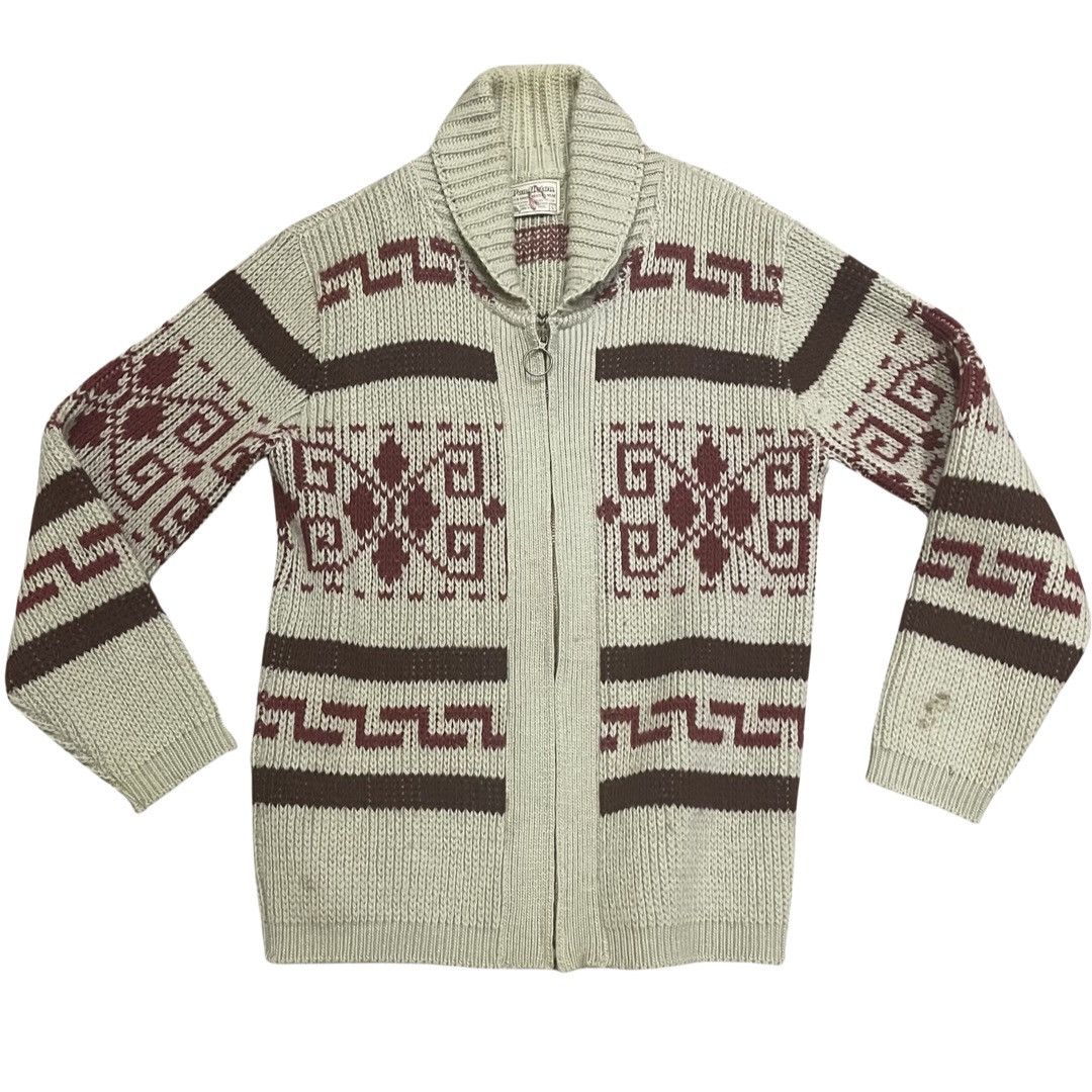 image of Pendleton Westerly “The Dude” Zip Up Sweater in White, Men's (Size Large)