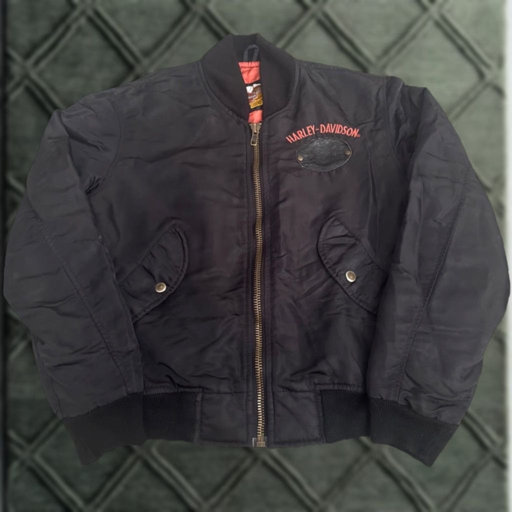 Harley Davidson VINTAGE Harley-Davidson Owners Group Bomber Jacket Black Small Mens Size US S / EU 44-46 / 1 - 1 Thumbnail