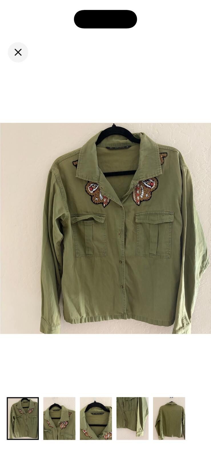 Zara Zara butterfly military distressed Utility Jacket Size S / US 4 / IT 40 - 1 Thumbnail