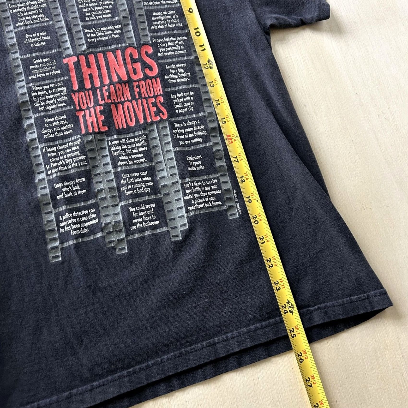 Vintage Partyland Y2K Things You Learn From The Movies Shirt Mens Small Black Tee Size US S / EU 44-46 / 1 - 6 Thumbnail