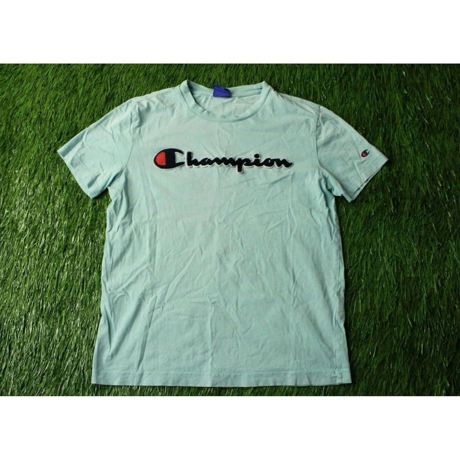 Champion Champion Mens Casual Shirt T-Shirt Tee Jersey Trikot Camiseta XS Blue Graphic Print Short Sleeve Classic Fit Logo"} Size US XS / EU 42 / 0 - 2 Thumbnail