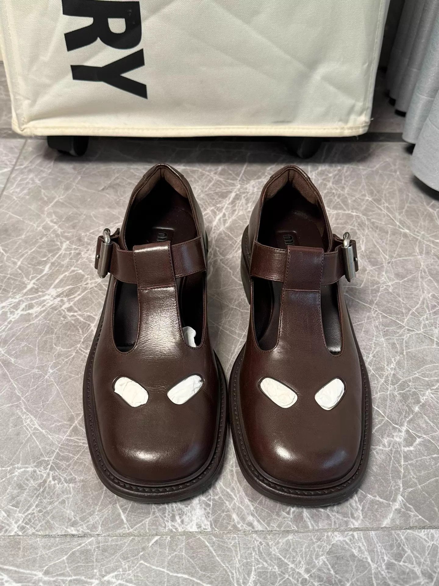 Miu Miu MIU MIU Deep Brown T-bar Mary Jane Buckle Pumps Size US 7 / IT 37 - 2 Thumbnail