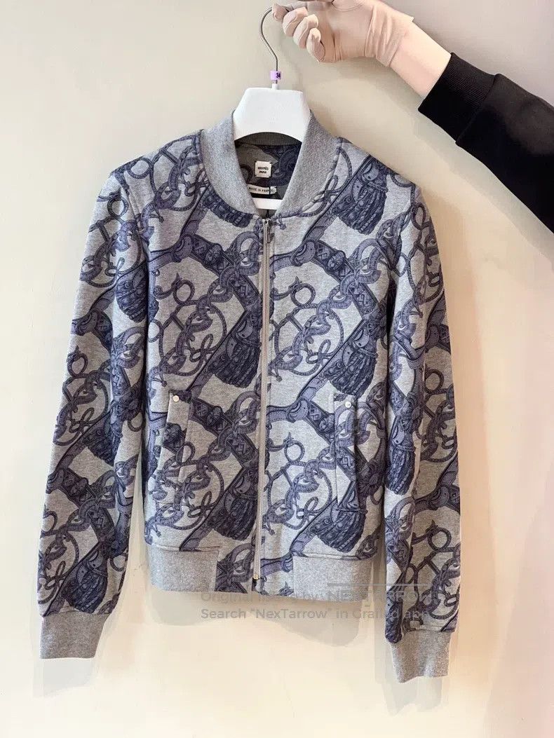 Hermes Hermes Equestrian Pattern Zip-Up Sweatshirt Knit Cardigan Size XXS / US 00 / IT 34 - 1 Thumbnail