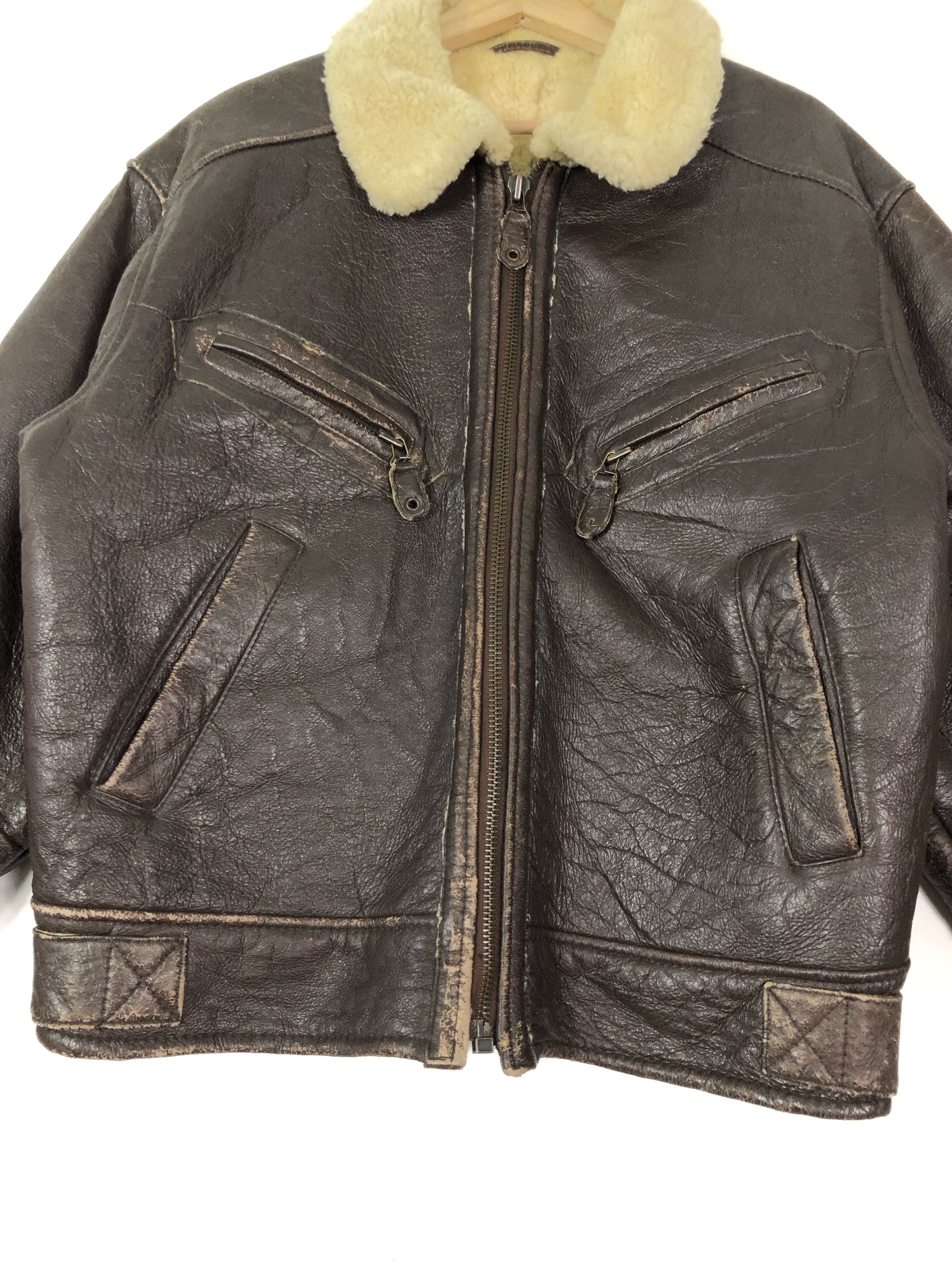 Vintage RARE🔥80’S POINT B3 SHEARLING SHEEPSKIN AVIATOR TURKEY MADE Size US L / EU 52-54 / 3 - 6 Thumbnail