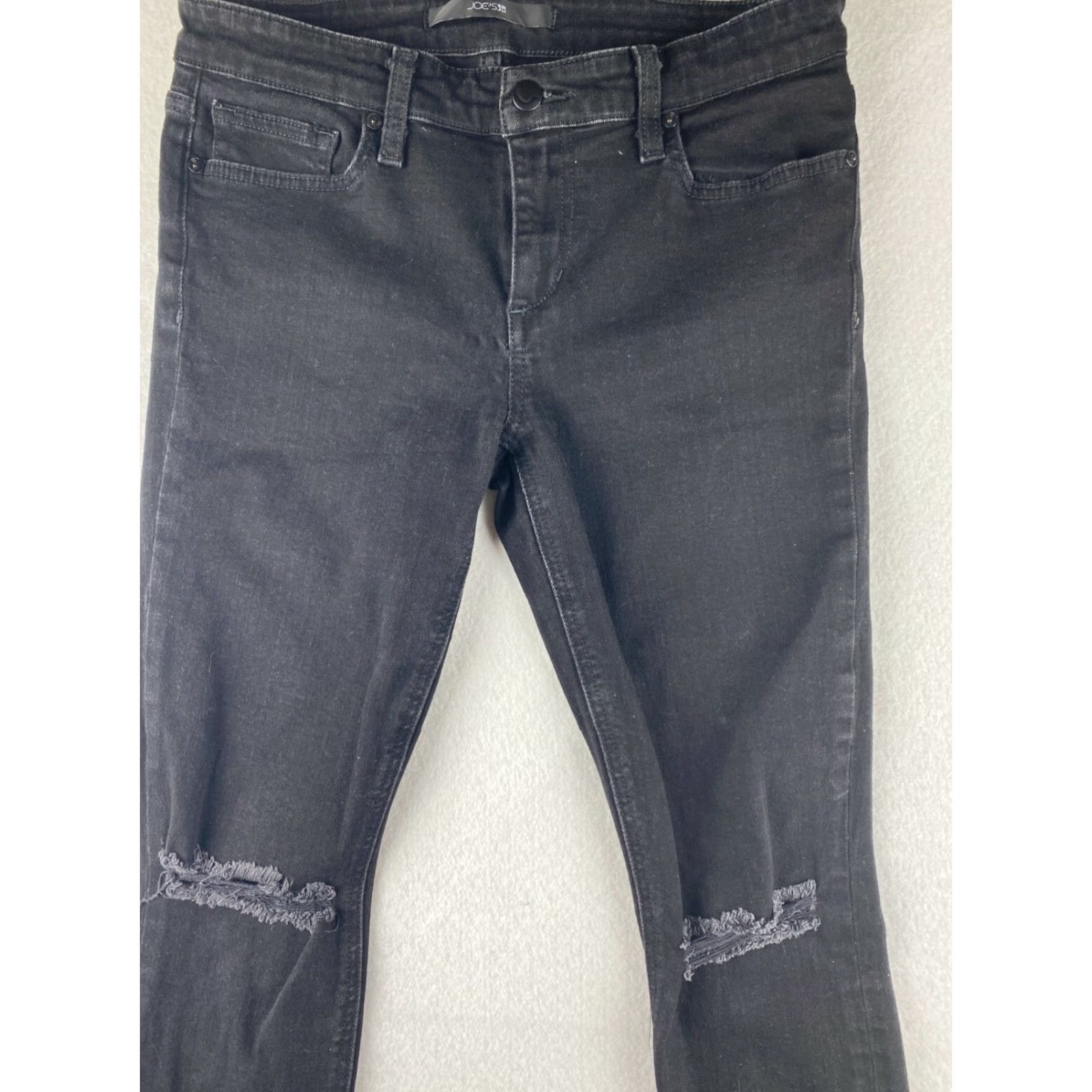 Vintage Joe's Jeans Womens Jeans Black Skinny Distressed Regular 28x26 Denim Stretch 5-Pocket Modern Mens? Size 28" / US 6 / IT 42 - 6 Thumbnail