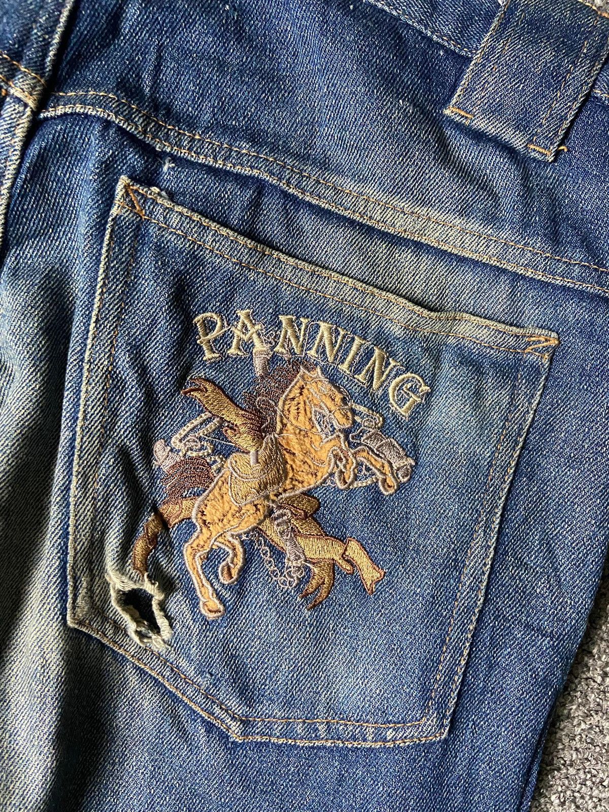 Japanese Brand Plevo Uomo Collezion Baggy Style Denim Jeans (164) Size US 32 / EU 48 - 5 Thumbnail