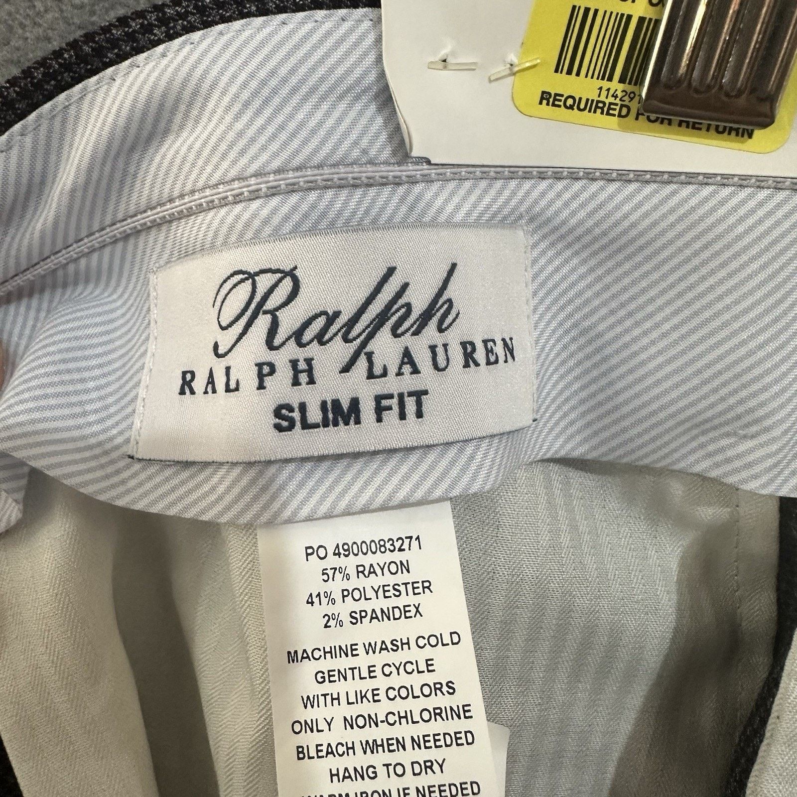 Polo Ralph Lauren Polo Ralph Lauren Dress Pants Slim Fit Gray Black 36x32 NWT Size US 36 / EU 52 - 7 Thumbnail