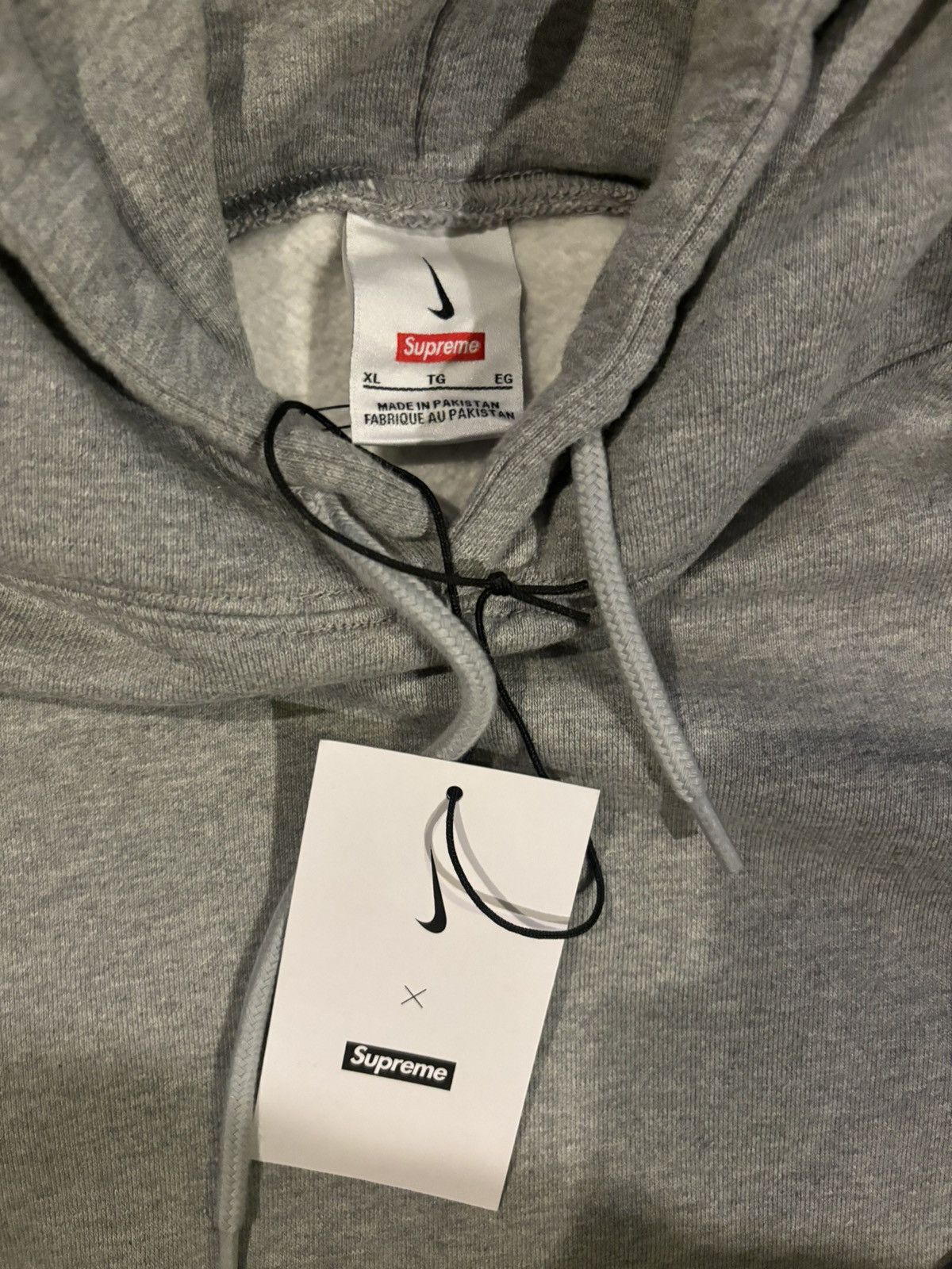 Supreme Supreme x Nike Hooded Sweatshirt Heather Grey | Grailed