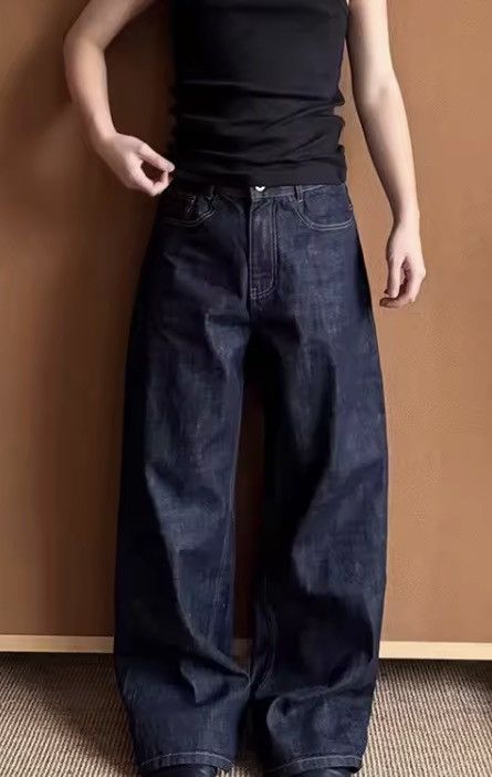 Japanese Brand Wide Leg Raw Denim Jeans, Loose Jeans Size US 27 - 2 Thumbnail