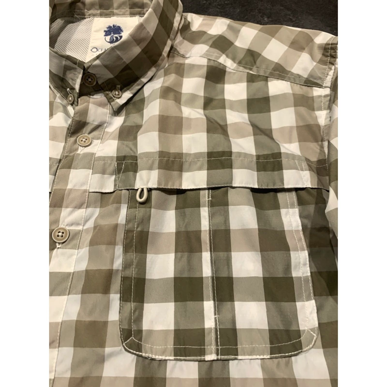 Vintage Ocean & Coast Men's L Nylon Polyester Plaid Tab Sleeve Button Down Vented Shirt Size US L / EU 52-54 / 3 - 4 Thumbnail