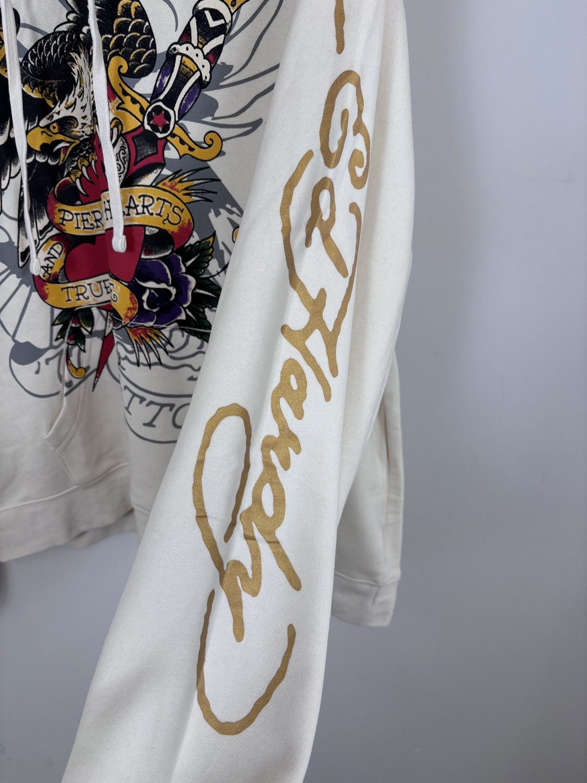 Ed Hardy Ed Hardy NWT Men’s Ivory True Love Tattoo Heart Hoodie Size US XL / EU 56 / 4 - 12 Thumbnail