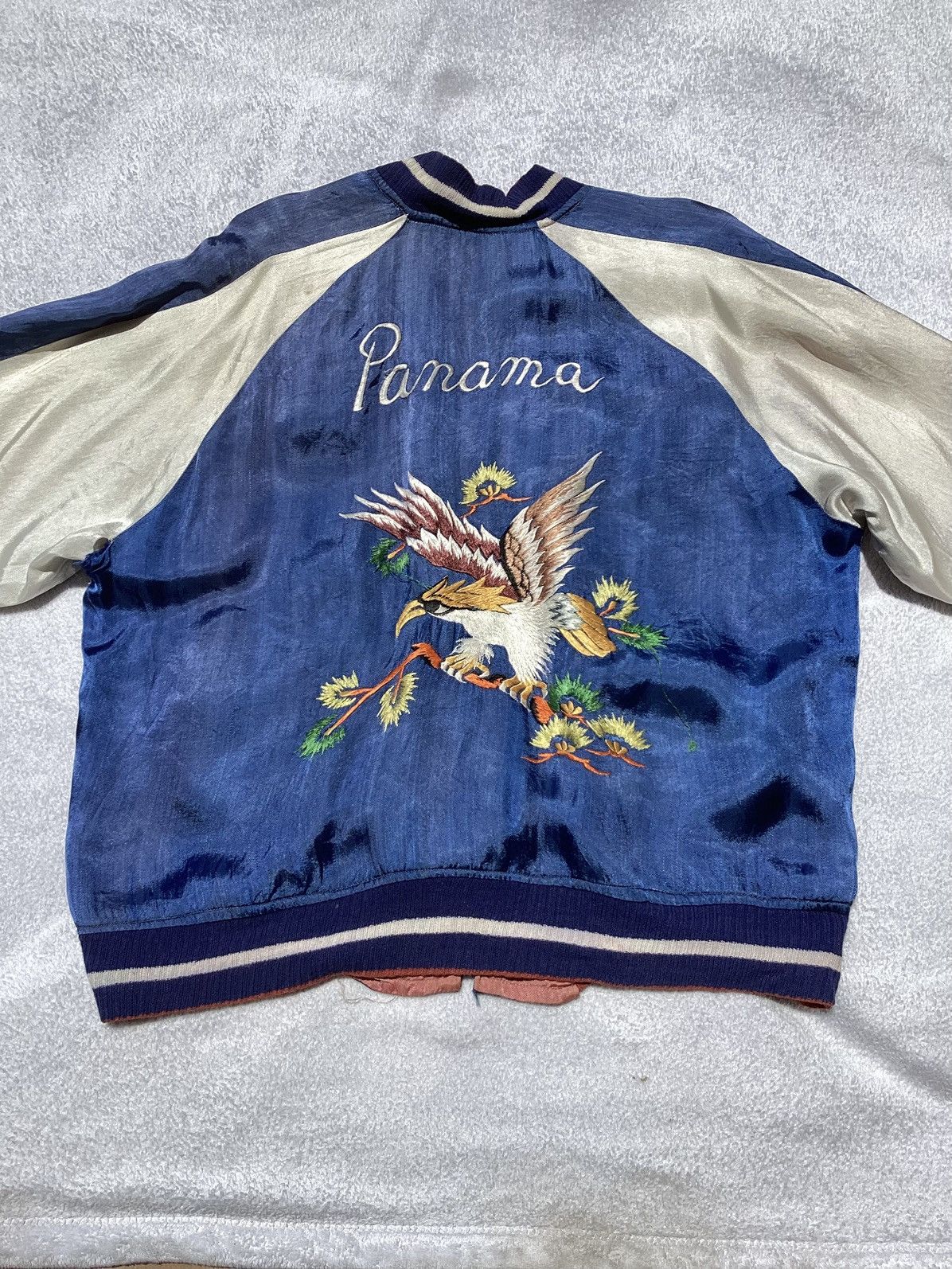 Vintage 1970s/80s Panama reversible embroider tourist jacket