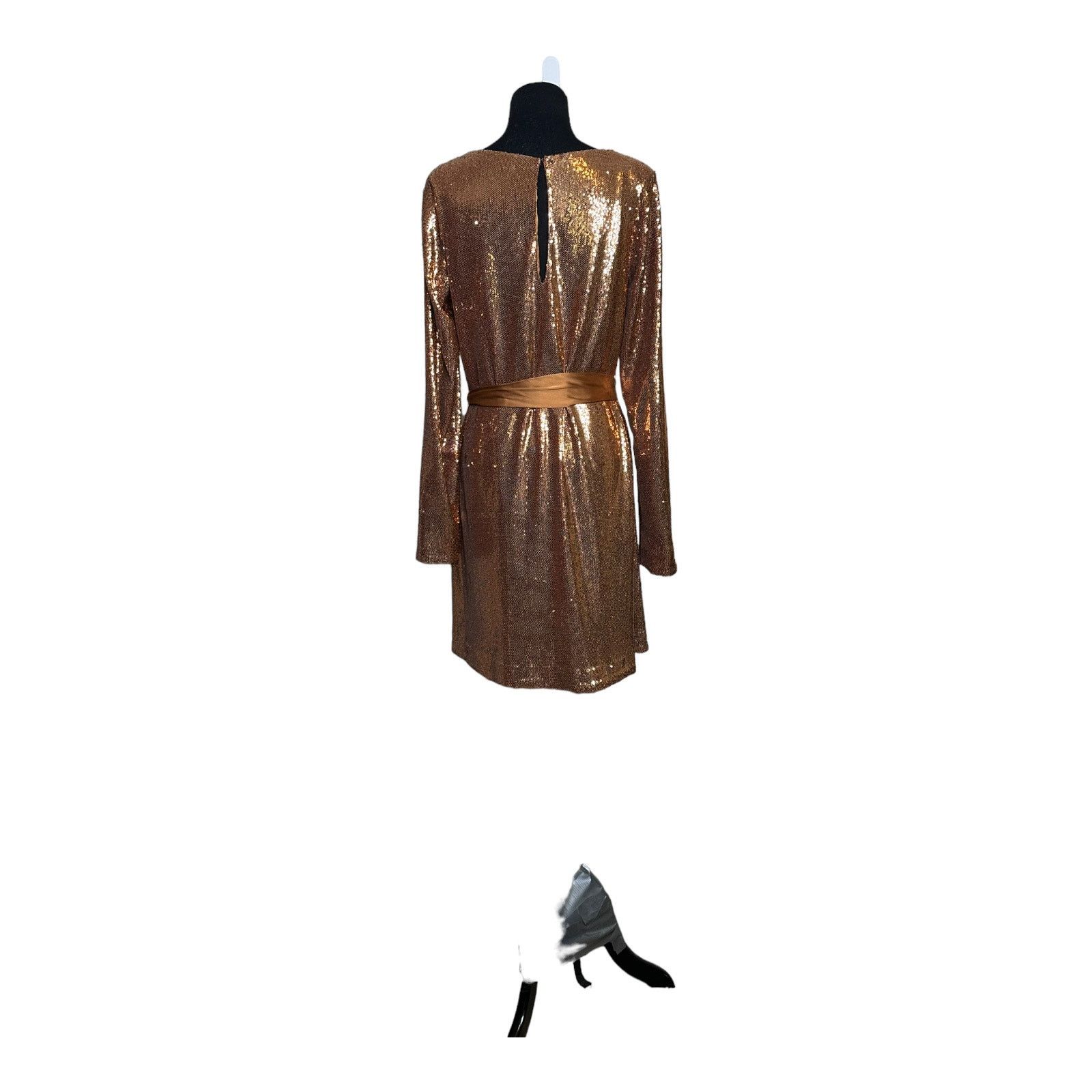 Ramy Brook Ramy Brook Hallie Gold Sequin Belted Mini Dress size S Size S / US 4 / IT 40 - 13 Thumbnail