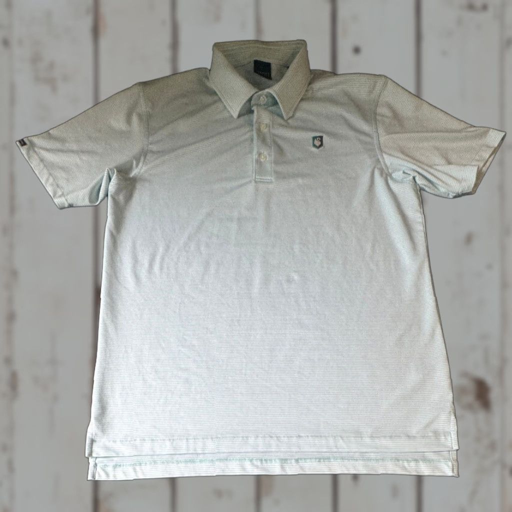 Vintage Dunning Golf Short Sleeve Polo Men's M Green White Striped Golf Shirt Size US M / EU 48-50 / 2 - 1 Thumbnail