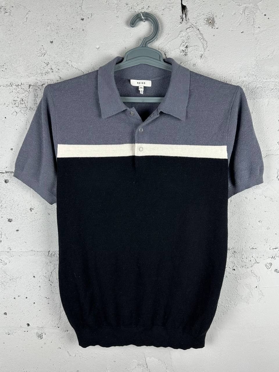 Reiss Reiss Striped Textured Knitted Polo Button Shirt Size US M / EU 48-50 / 2 - 2 Thumbnail