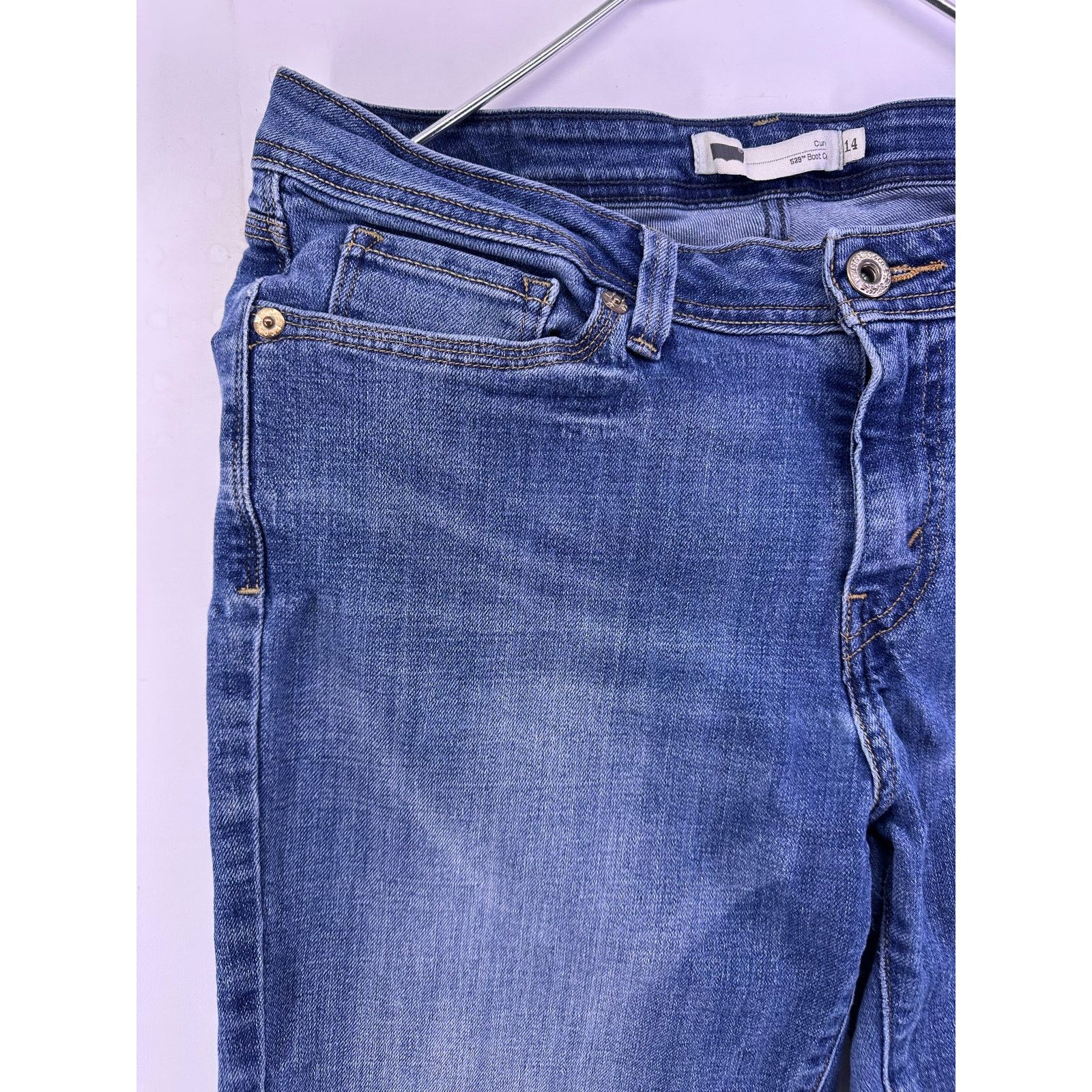 Levi's Vintage 2004 529 Levi’s Batwing Blue Jeans BootCut Size 14 Size 36" / US 14 / IT 50 - 4 Thumbnail