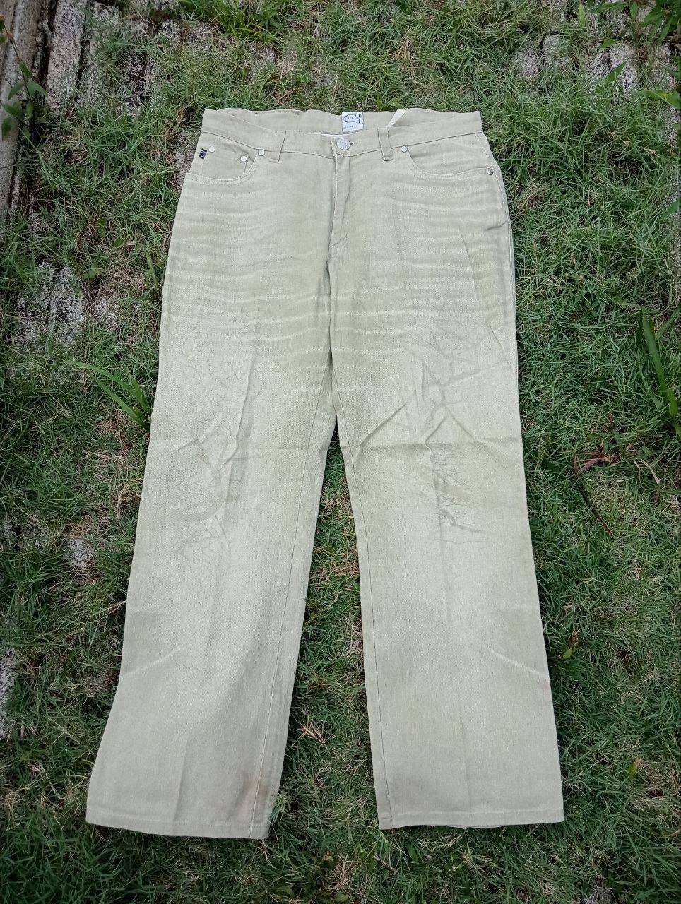 image of Cavalli Class x Just Cavalli vintage Cavalli Jeans Printed Elastic Pants in Gray Green (Size 32)