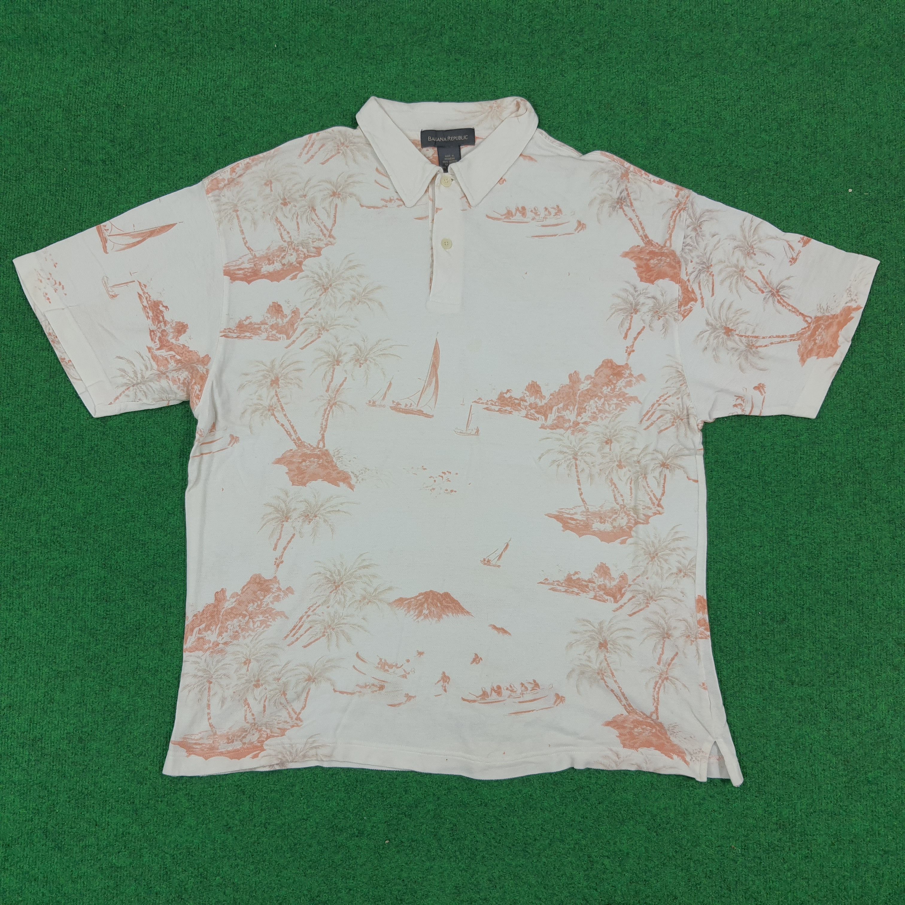 Banana Republic × Vintage Vintage Banana Republic Hawaiian Style Design Pooo Shirt Size US XXL / EU 58 / 5 - 1 Thumbnail