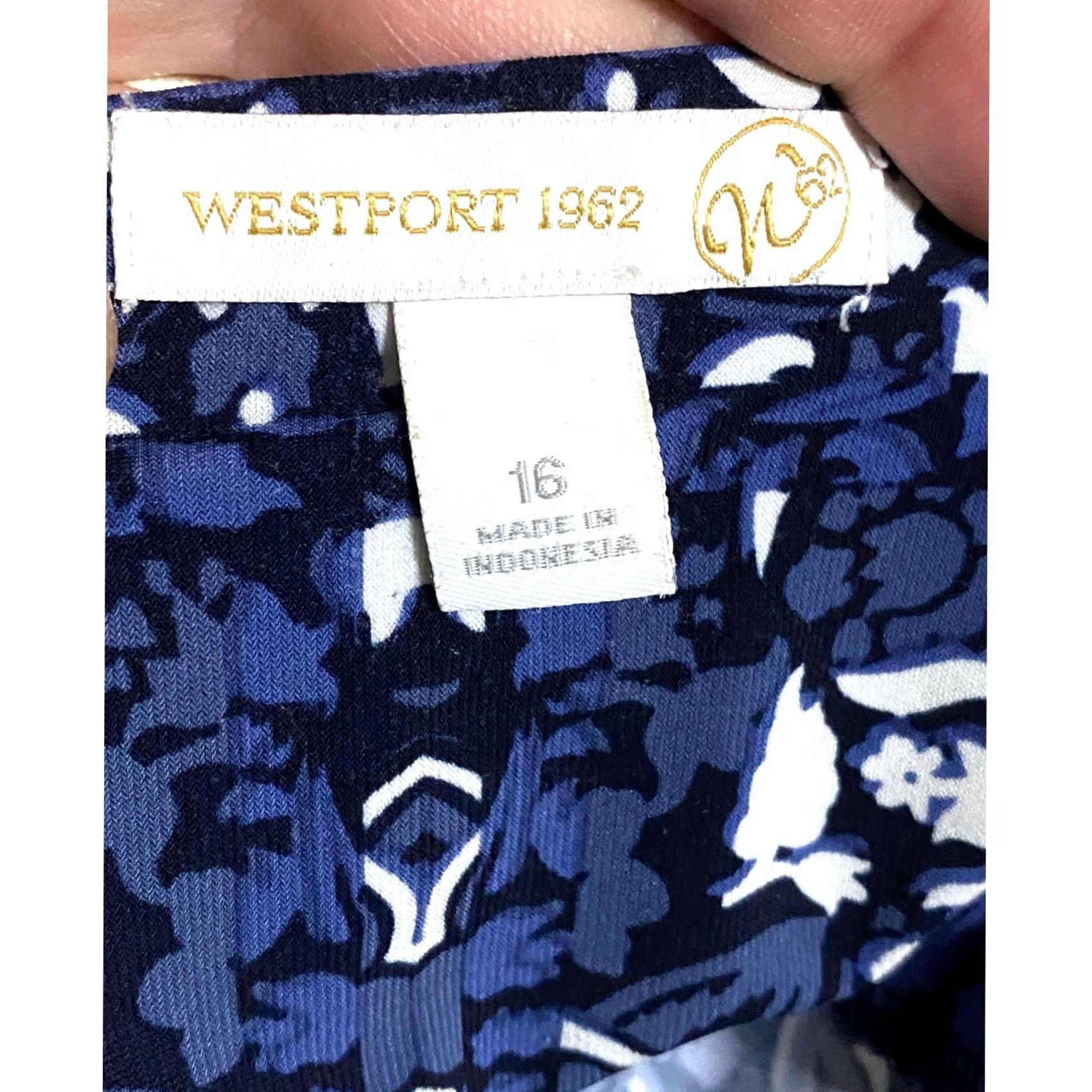 Vintage Westport 1962 Shift Dress 16 Blue Red Medallion Bandana Boho Chic Artsy Stretch Size XXL / US 16-18 / IT 52-54 - 4 Thumbnail