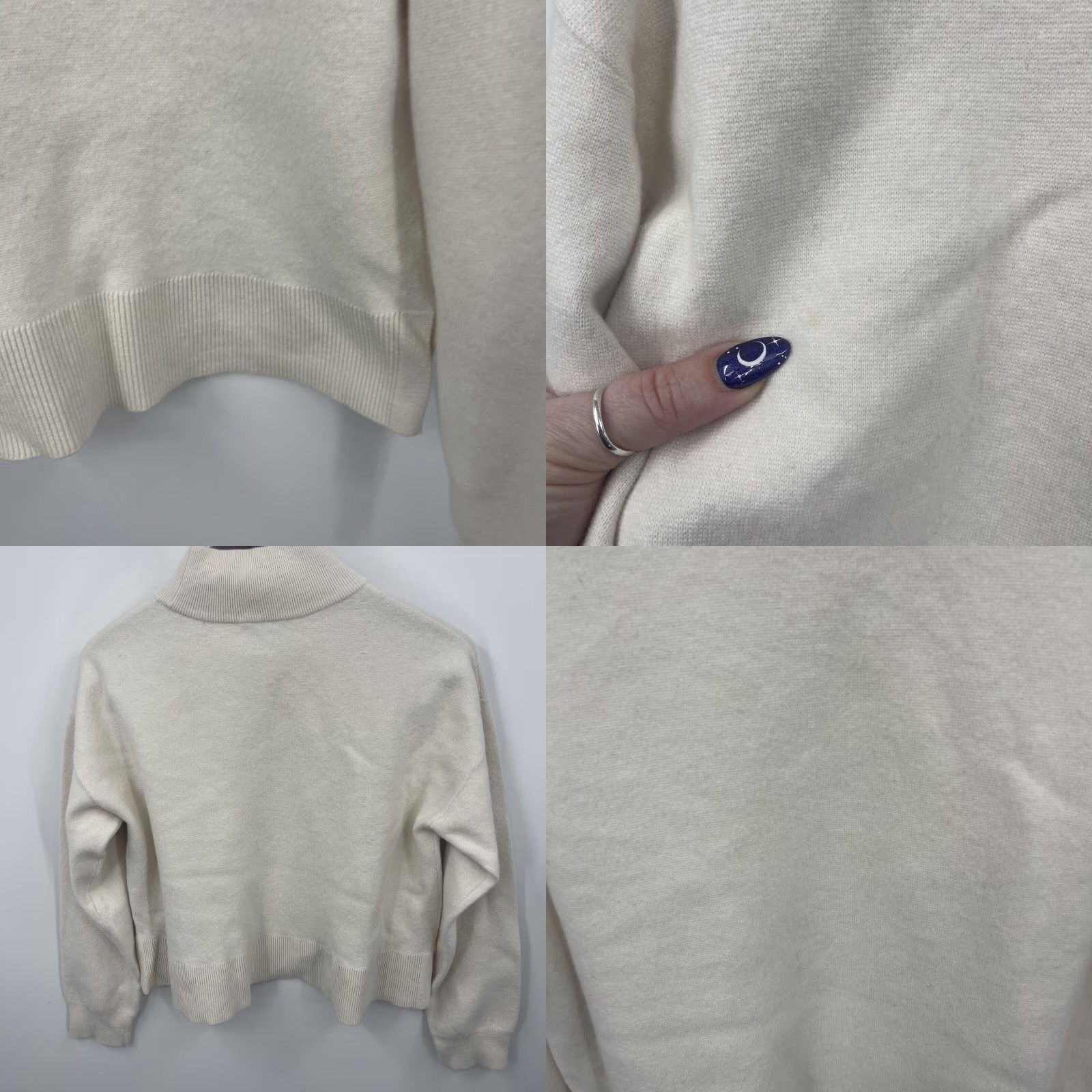 & Other Stories & Other Stories Paris Atelier Sweater Womens M Mock Neck Ivory Regular Knit Sweater 90s Paris Theme Womens Size M / US 6-8 / IT 42-44 - 8 Thumbnail