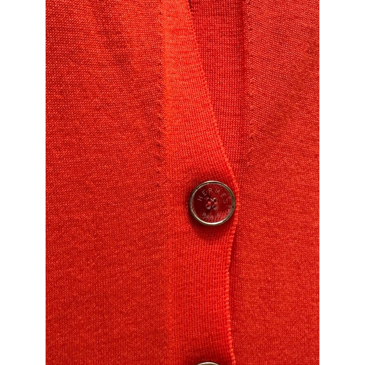 Hermes Hermès Lemaire Orange Wool Sleeveless Cardigan S/M Size S / US 4 / IT 40 - 6 Thumbnail