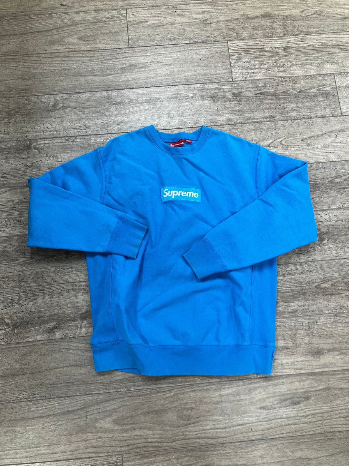 Supreme blue Box Logo Crewneck 2018 Size Large