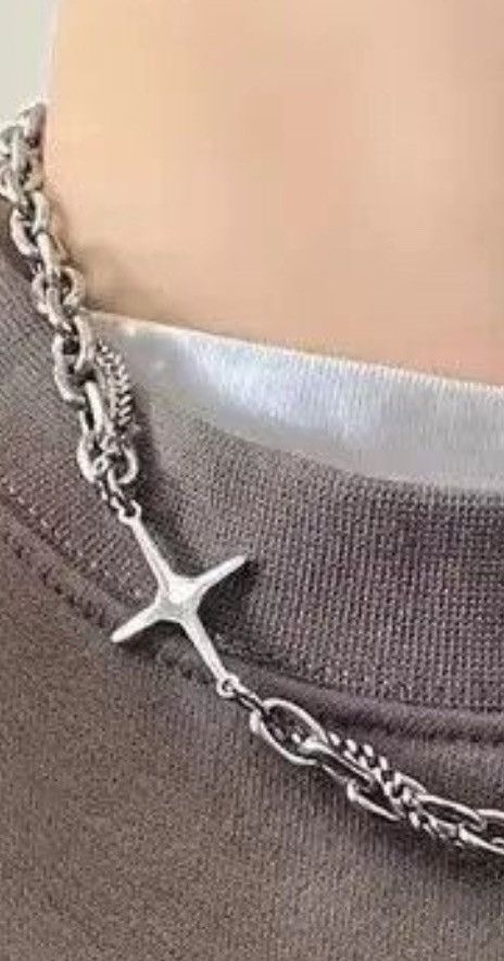 Jewelry Chrome Silver Cross Goth God Pendant Necklace Size ONE SIZE - 3 Thumbnail