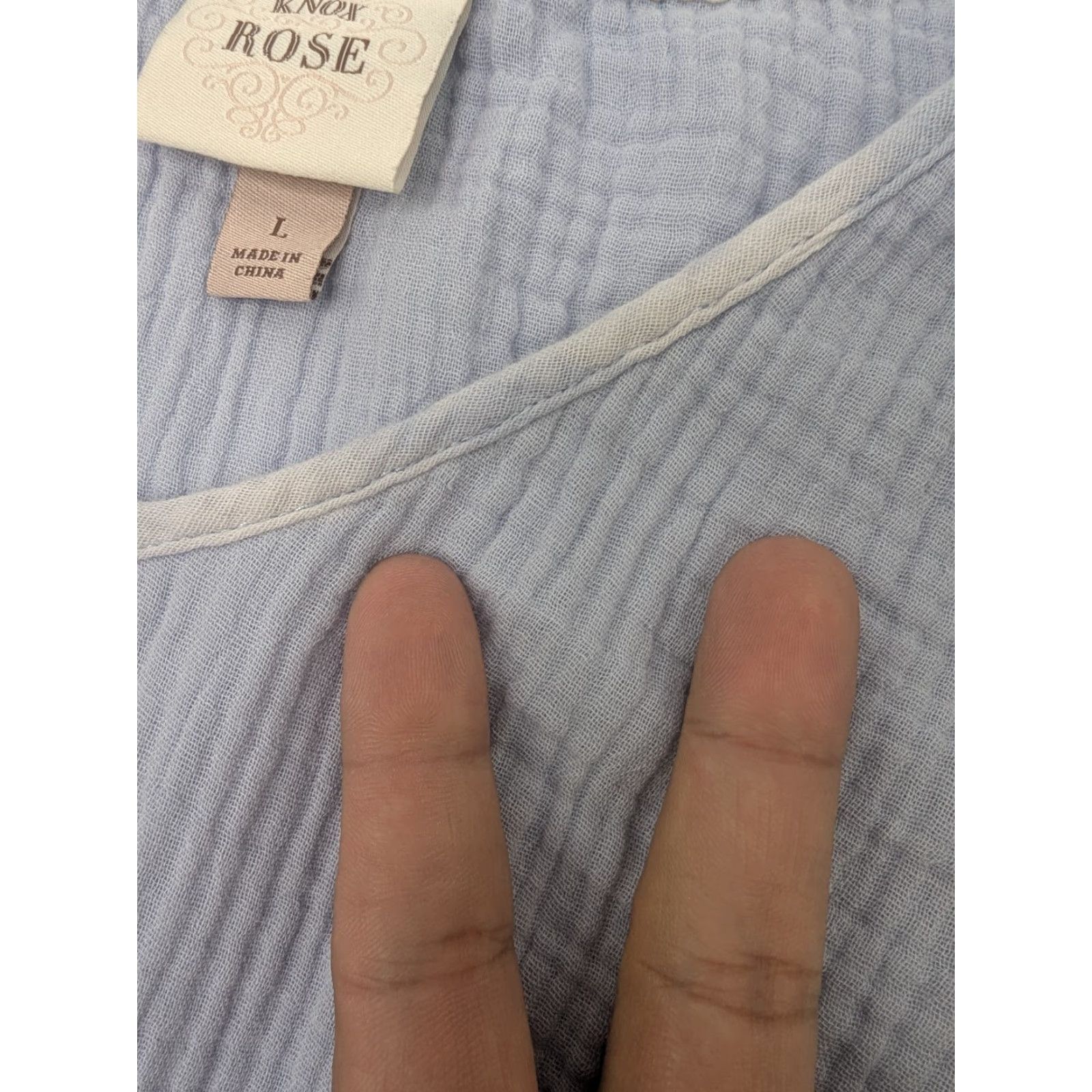 Vintage Knox Rose Womens Dress Blue Short Sleeve Casual Gauze A-Line Peasant L Size 36" / US 14 / IT 50 - 2 Thumbnail