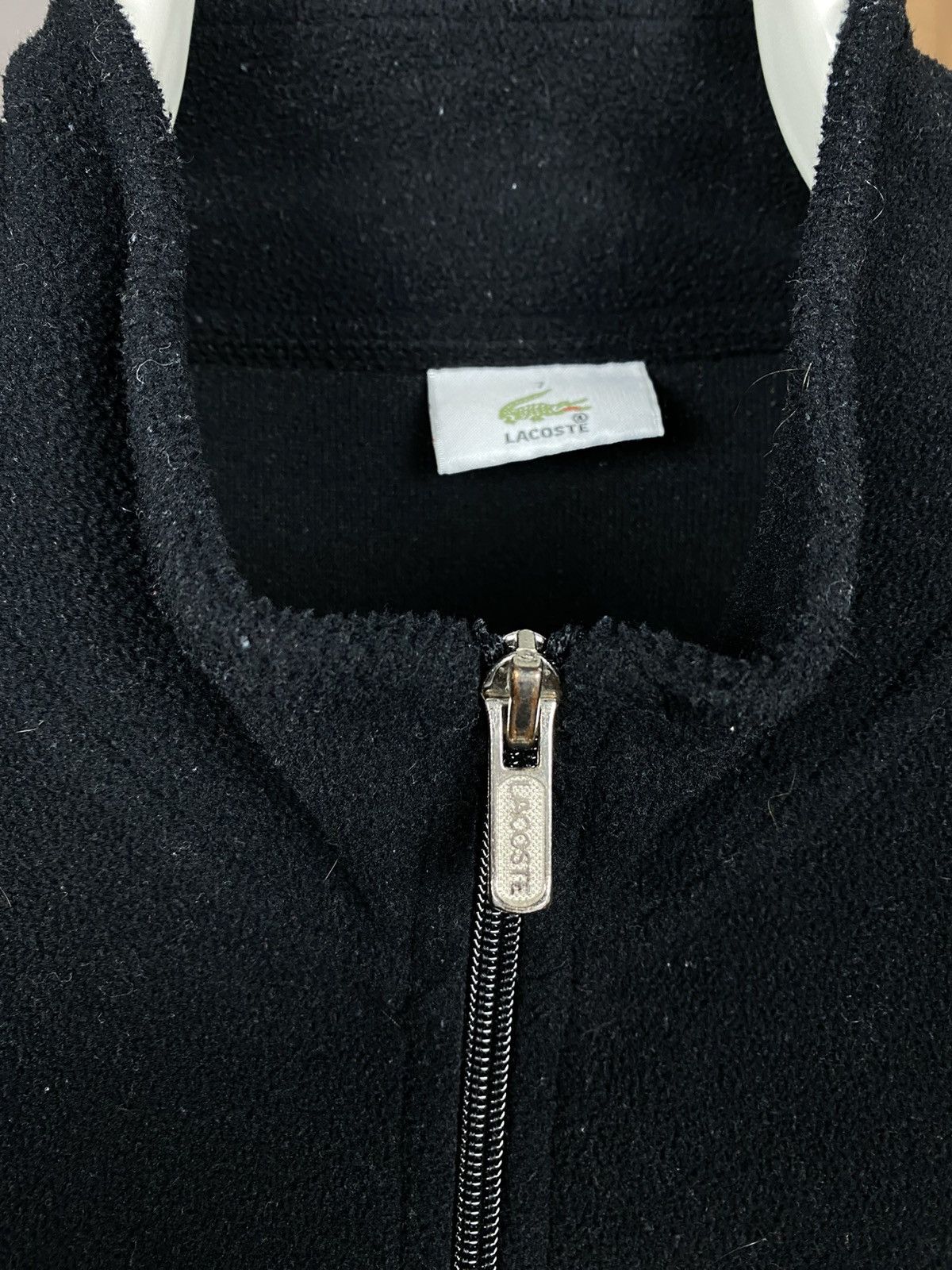 Lacoste 🐊Vintage 90s Fleece Sweatshirt Zip-Up Lacoste Big Logo🐊 Size US XL / EU 56 / 4 - 9 Thumbnail