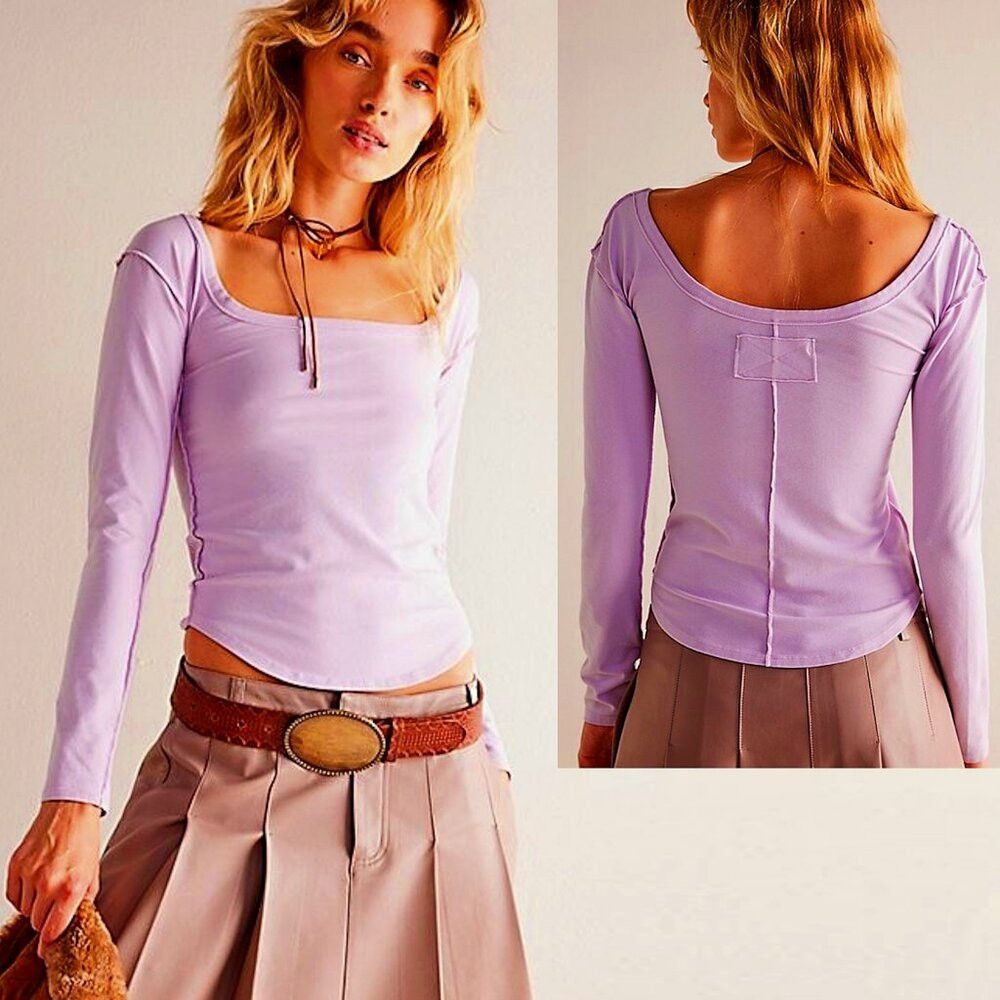 Free People New Free People We The Free Can't Let Go Lilac Tee Size XL Size XL / US 12-14 / IT 48-50 - 1 Thumbnail