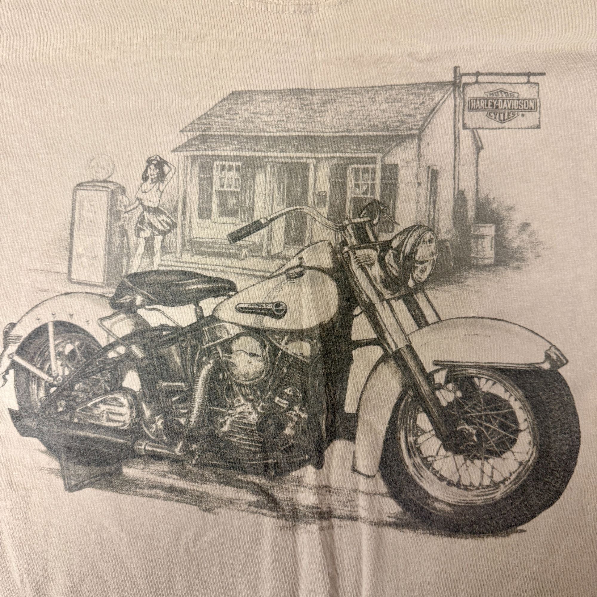 Harley Davidson Myrtle Beach SC Motorcycle SURFER PINUP GIRL Biker T Shirt Size US XL / EU 56 / 4 - 1 Thumbnail