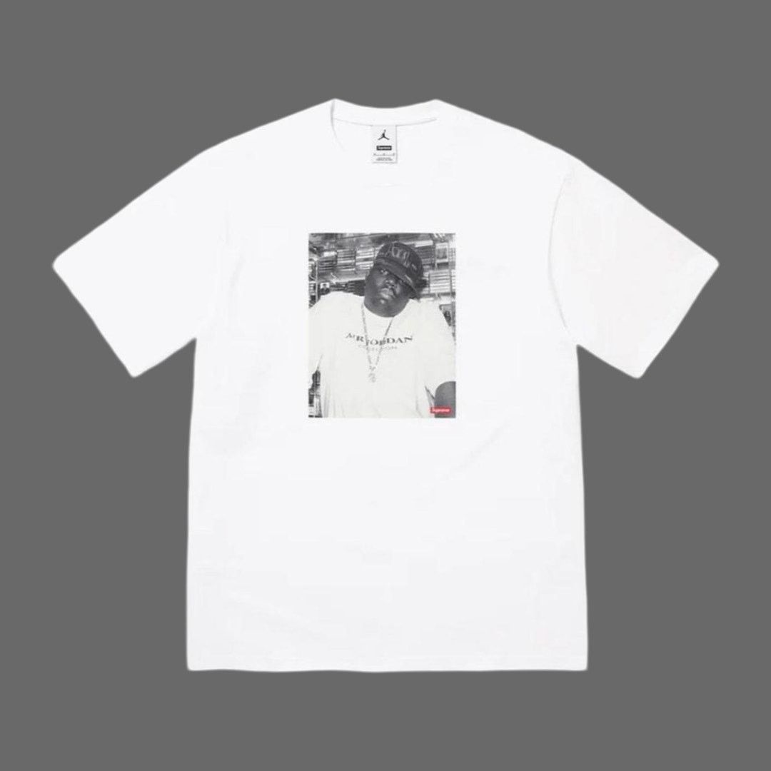 FW '24 Supreme x Jordan Biggie S/S Top SS White Tee Size XL