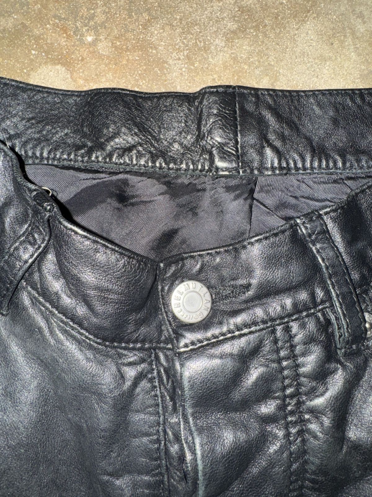 Helmut Lang × Vintage 1998 Helmut Lang Sheep Leather Pants Size 28" / US 6 / IT 42 - 6 Thumbnail