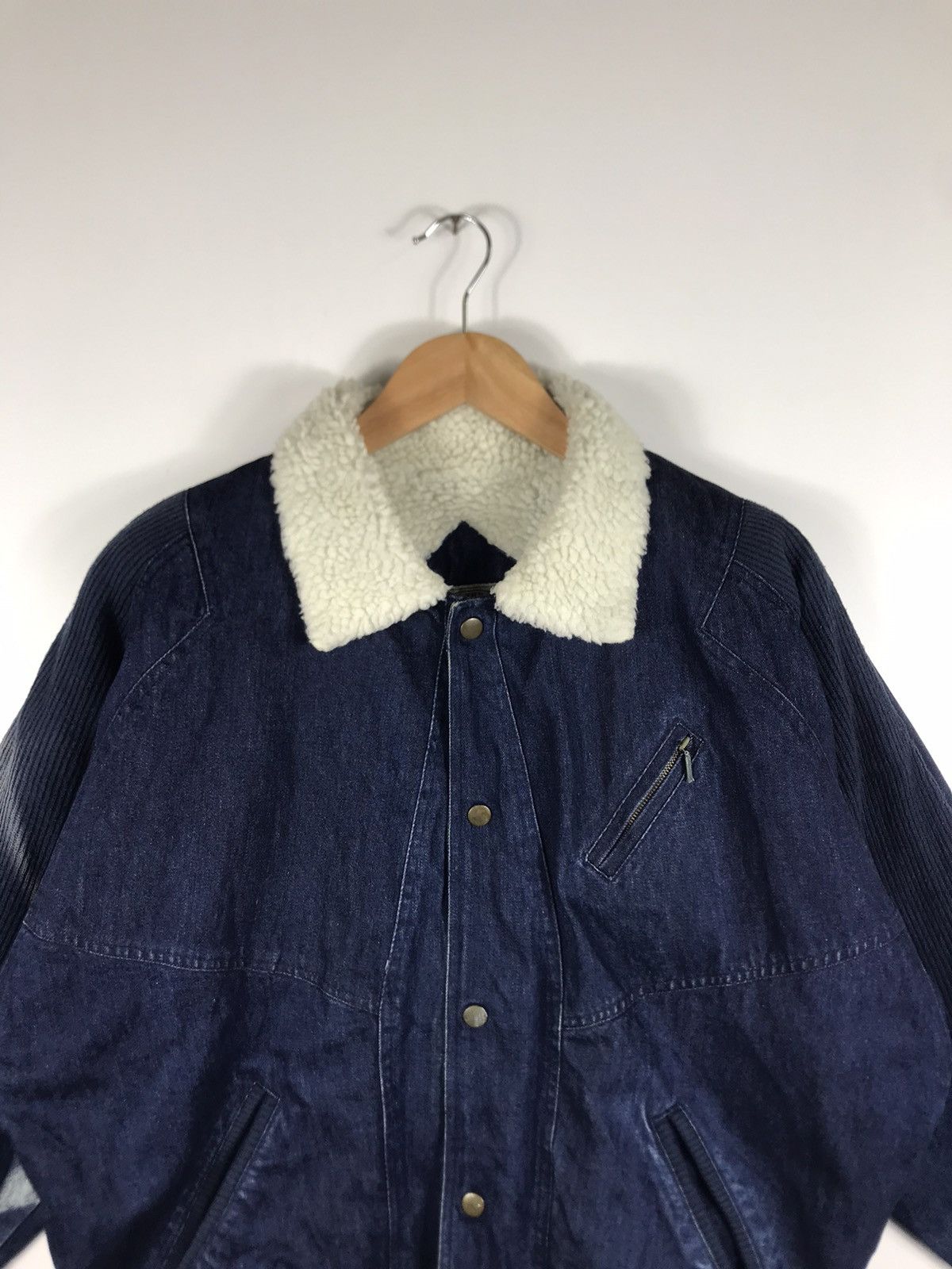 Japanese Brand ⚡️Vintage City Sport Denim Faded Sherpa inside Bomber Jacket Size US M / EU 48-50 / 2 - 5 Thumbnail