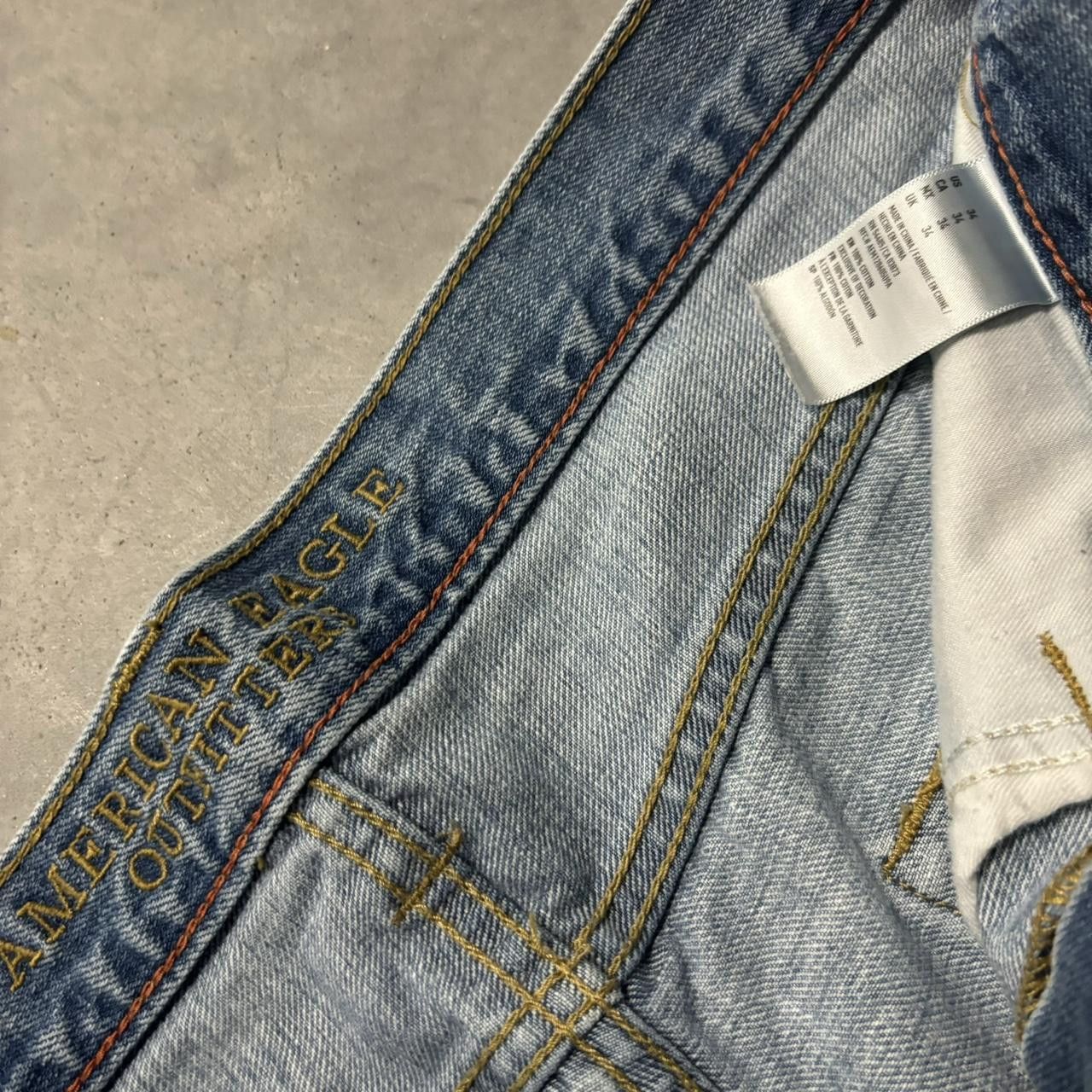 Japanese Brand × Vintage Crazy Vintage Y2K/2000s Grunge Light Wash Distressed Denim Jean Shorts Jorts! Size US 34 / EU 50 - 6 Thumbnail