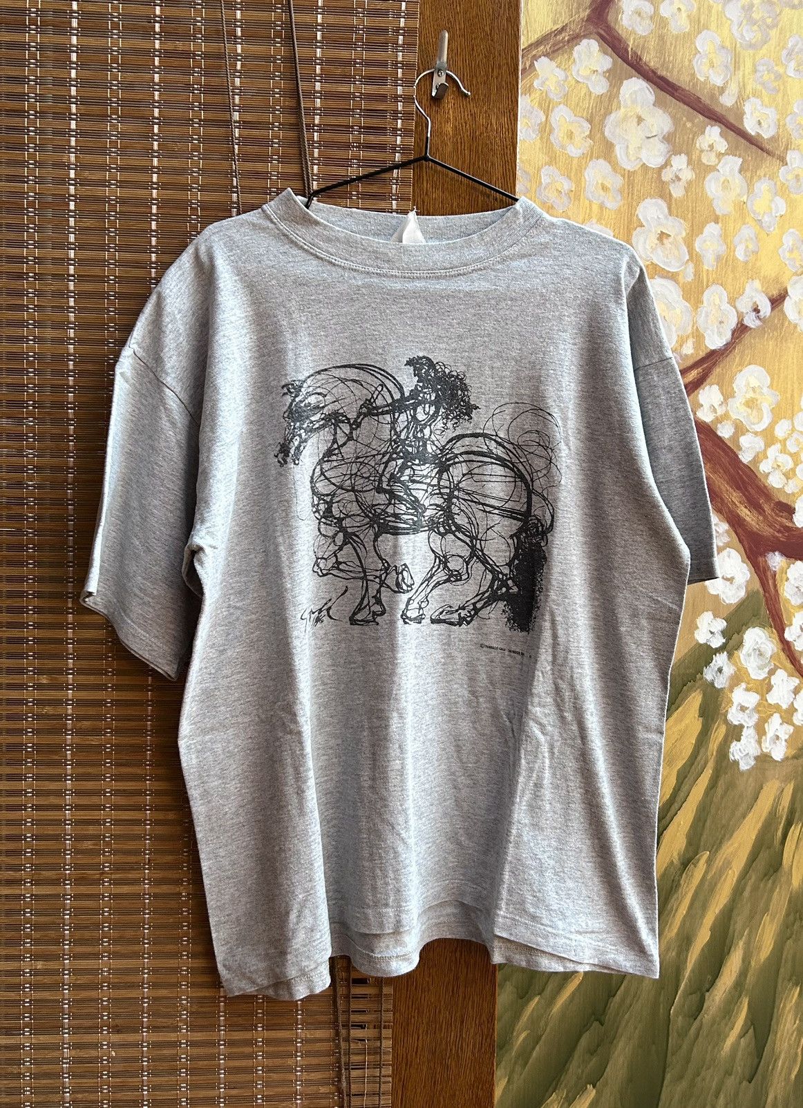 Vintage Vintage 1997 Salvador Dali Horse Rider Sketch Drawing Tee Size US L / EU 52-54 / 3 - 1 Thumbnail