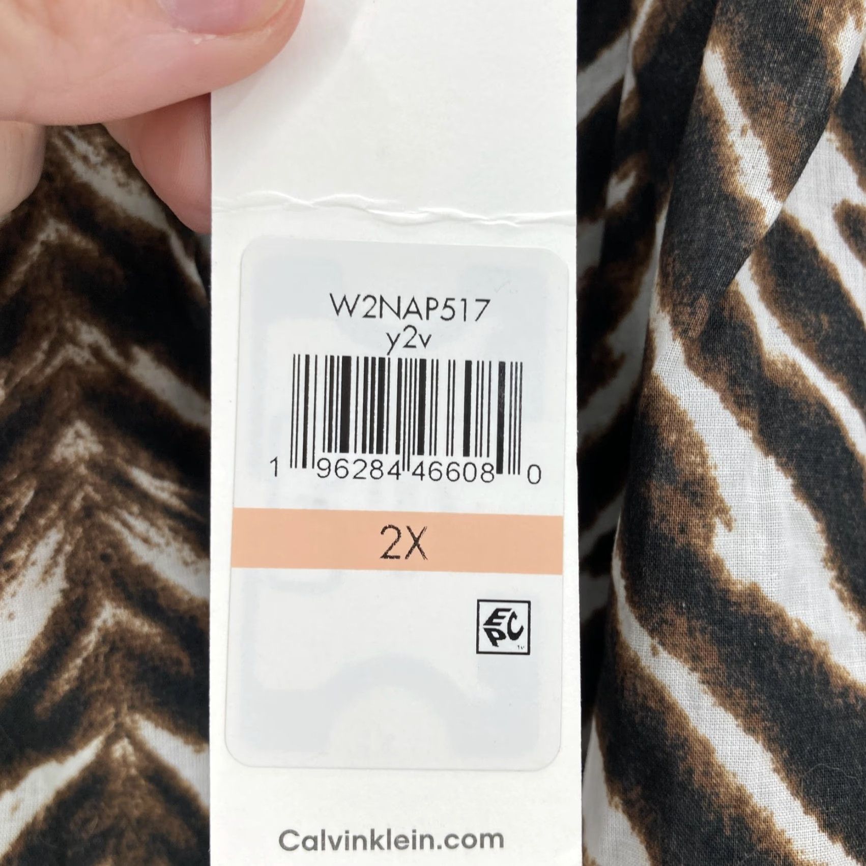 Calvin Klein Calvin Klein Blouse Womens 2X Brown Zebra Print Cotton Peasant Boho Career Work Shirt Womens 2X Brown Zebra Print Cotton Peasant Boho Career Work Size XXL / US 16-18 / IT 52-54 - 5 Thumbnail