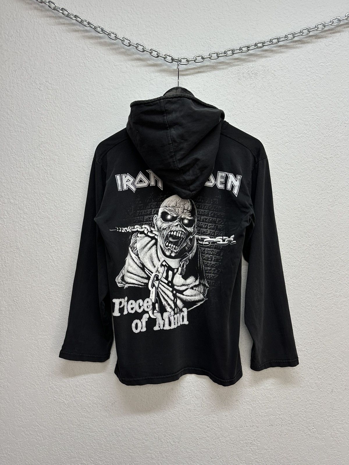 Band Tees Vintage Iron Maiden Big Logo Hoodie 90s Piece of Mind Size US S / EU 44-46 / 1 - 13 Thumbnail