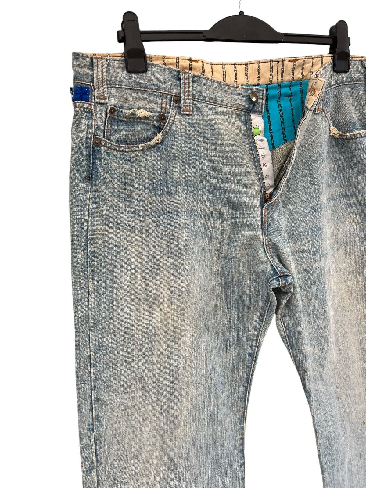 PHENOMENON PHENOMENON Japan Blue Studded Rips Ripped Baggy Denim Jeans Size US 36 / EU 52 - 7 Thumbnail