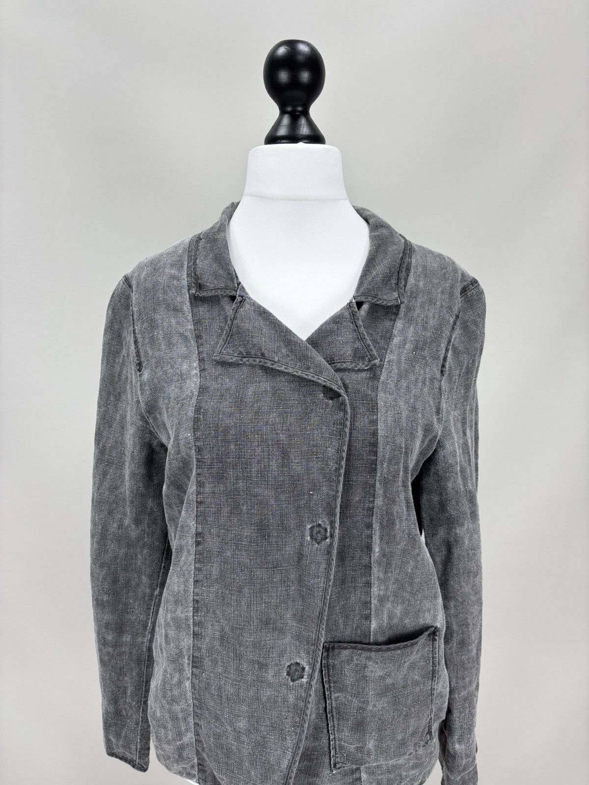 OSKA Womens linen jacket OSKA Size 1 Color Gray Size S / US 4 / IT 40 - 2 Thumbnail