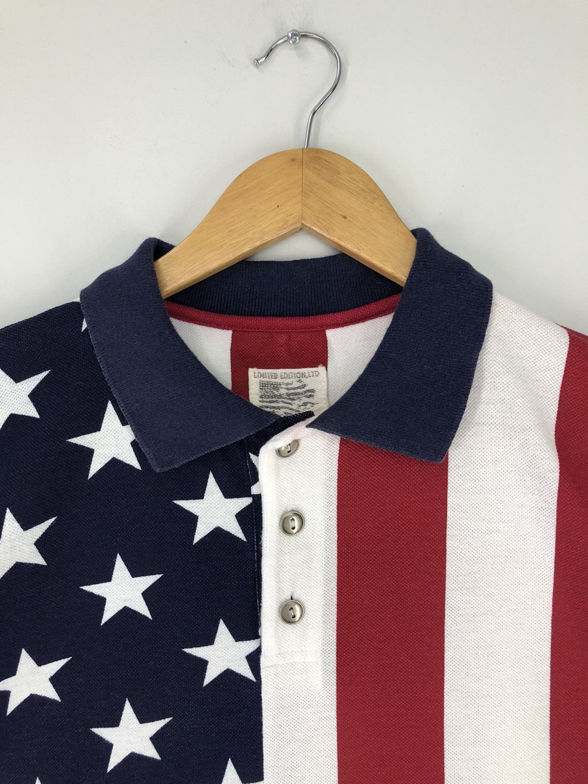 Vintage Vintage America Flag Polo Shirt Size US XXL / EU 58 / 5 - 5 Thumbnail