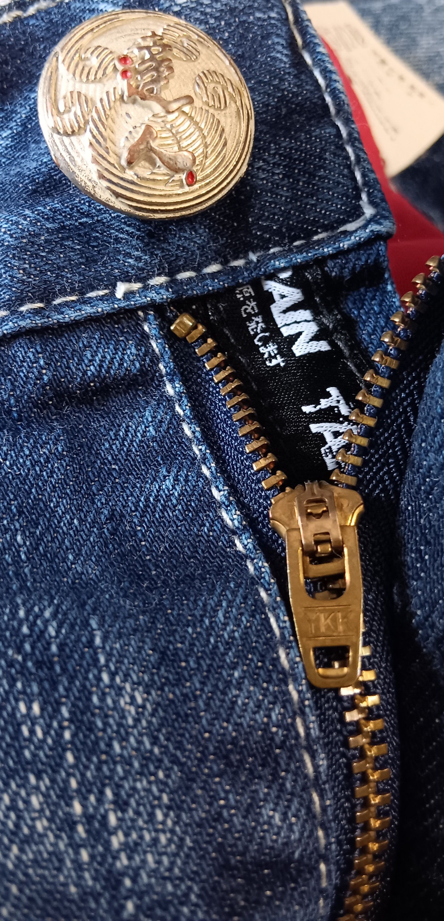 Japanese Brand × Kings Of Indigo Osaka Big Train Art Sukajan Koi Fish Embroidered Denim Size US 37 - 6 Thumbnail