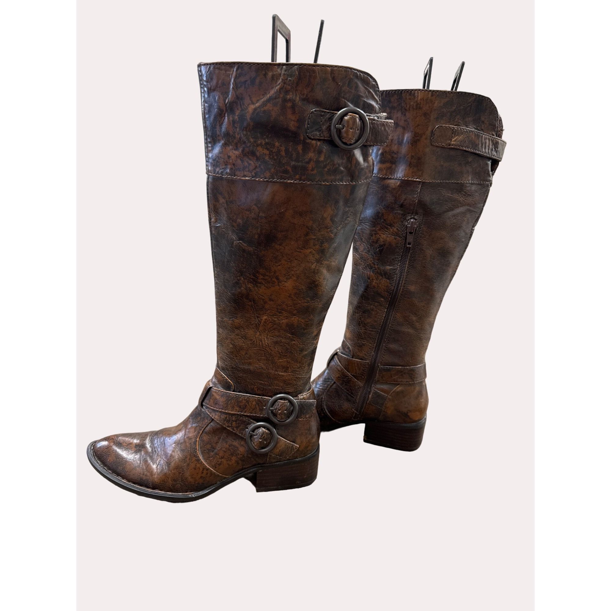 Vintage Born Crown women’s brown leather equestrian below knee boot Size US 4 / IT 34 - 5 Thumbnail