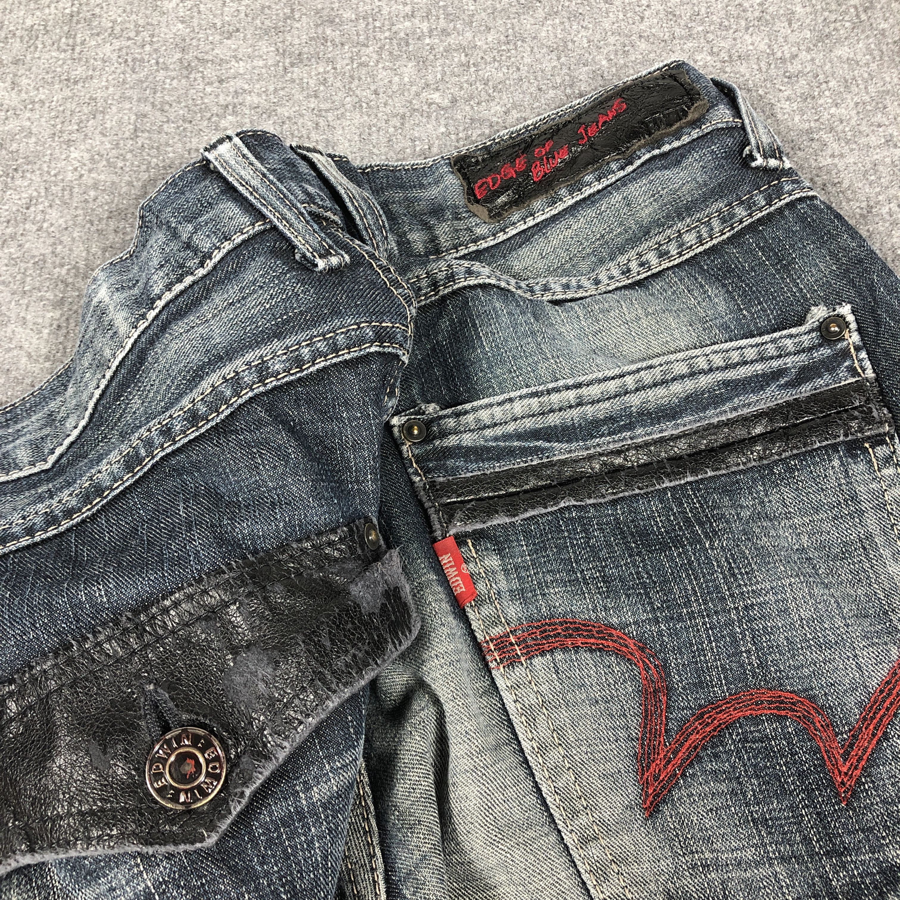 Edwin × Vintage Womens Vintage Edwin Jeans Edge Of Blue L1201W Size 32" / US 10 / IT 46 - 7 Thumbnail