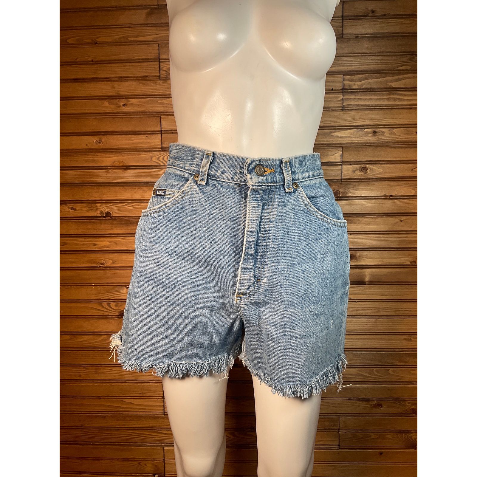 Lee Vintage 1970s Lee R Mr Denim Cut Off Shorts 27.5 Waist High Size 27" / US 4 / IT 40 - 8 Thumbnail