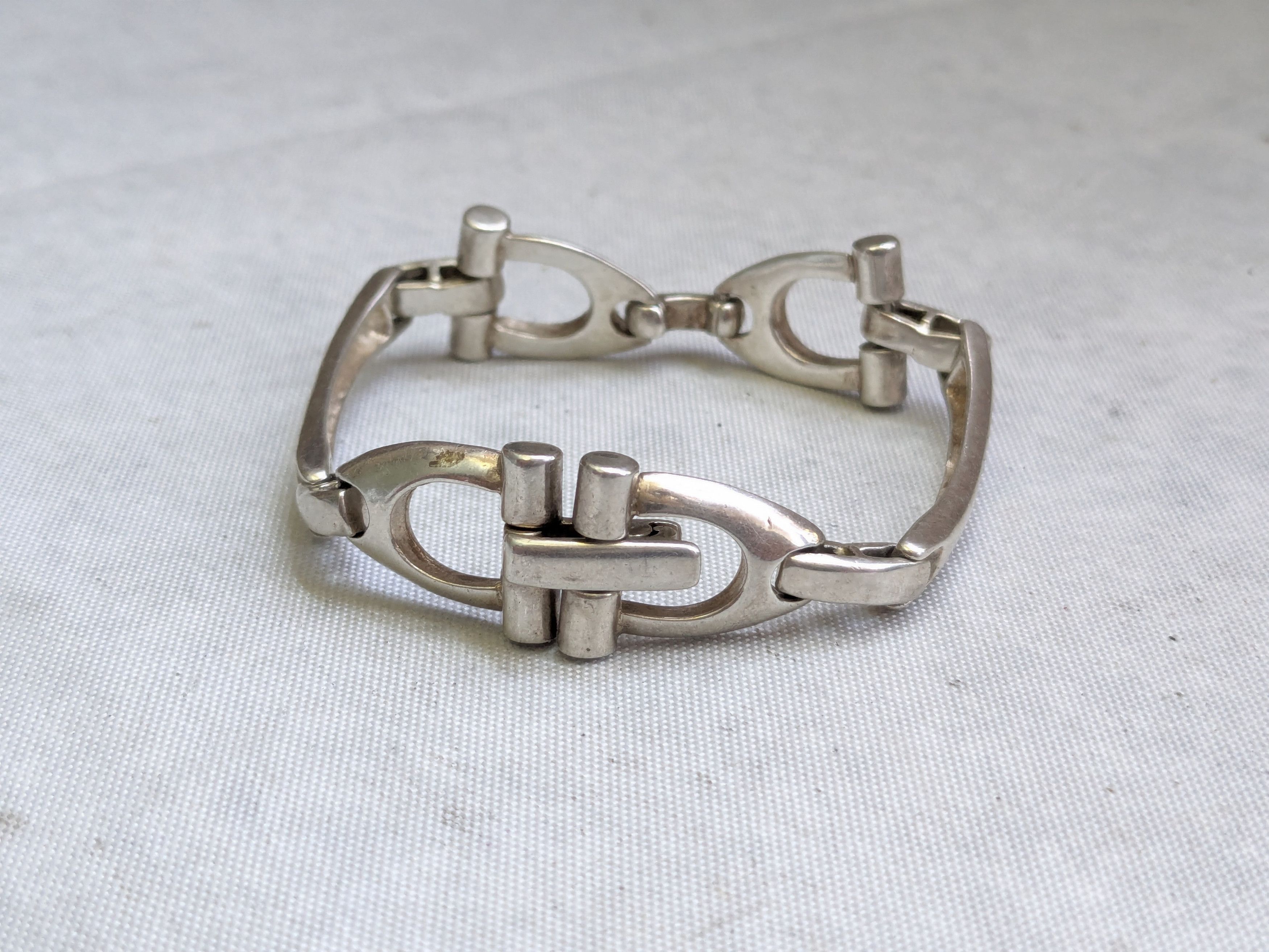 Jewelry Vintage Sterling Silver Bracelet Equestrian 6.75" Size ONE SIZE - 1 Thumbnail