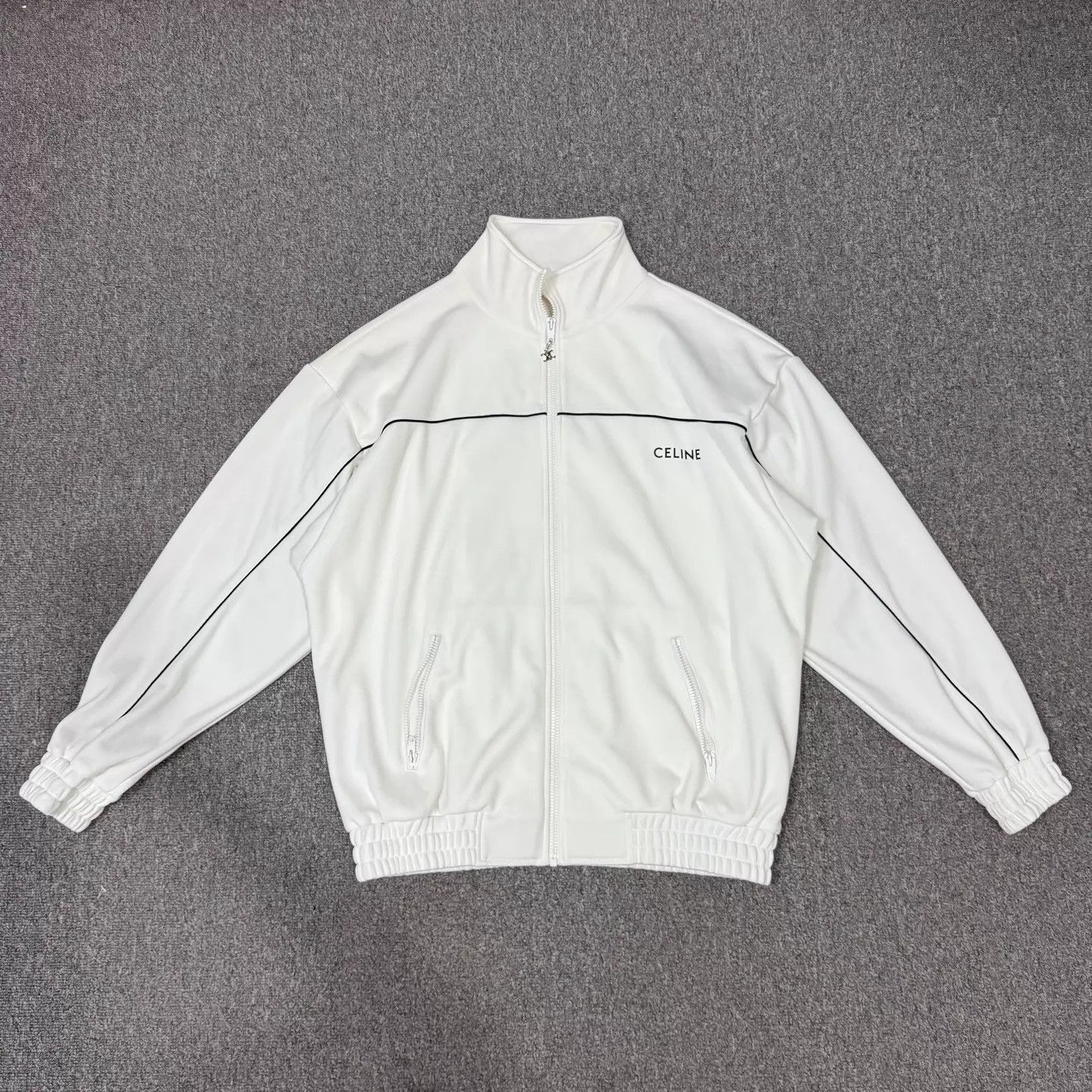 Celine Celine White Letter Logo School Jacket L 99 New Size US L / EU 52-54 / 3 - 1 Thumbnail